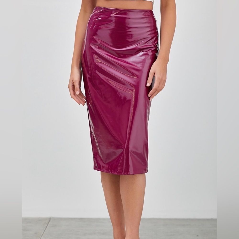 Do + Be New, mid-calf latex effect skirts